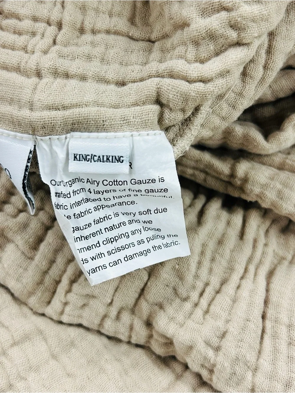 QUINCE Organic Airy Gauze Duvet Cover Set King/Cal King Dune 8802